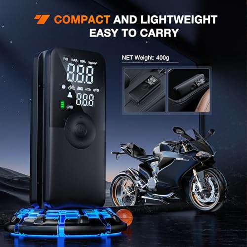 Nilight Rechargeable Cordless Tire Inflator 150PSI Auto Shutoff - color: Cordless Tire Inflator 150psi