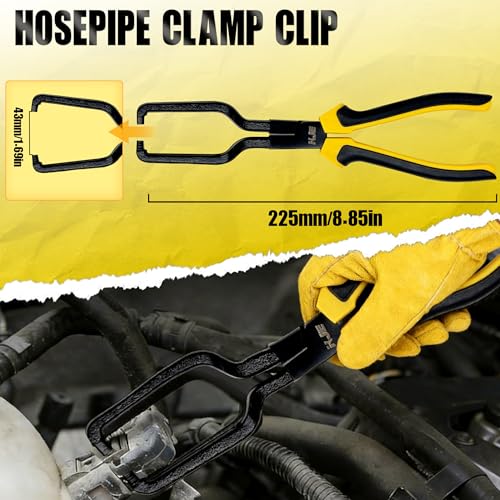 KJE 8PCS Fuel Line Pliers Set, Fuel Line Disconnect Tool Set with Fuel Filter Caliper, Hose Clamp Plier, Electrical Disconnect Tool Kit, Panel Clip Remover and Storage Bag