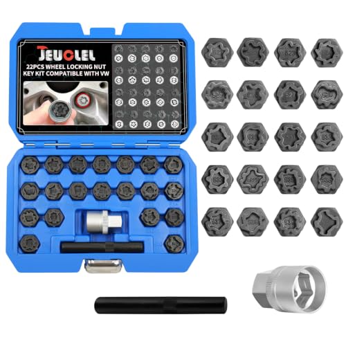 22PCS Wheel Locking Nut Key Kit Compatible with VW VAG Volkswagen - size: Kit 22 pieces