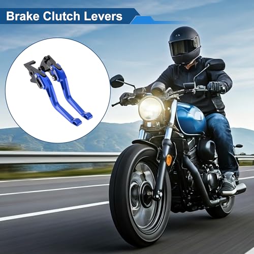 6-Speed Short Brake Clutch Levers for Kawasaki Z400 19-23 Blue - color: Blue