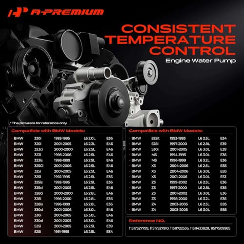 A-Premium BMW 3 5 시리즈 E36 E46 E39 E34와 호환되는 엔진 워터 펌프