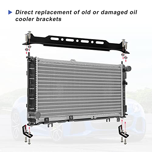 X AUTOHAUX Universal Oil Cooler Mounting Bracket Kit 330mm Aluminum Alloy Engine Oil Cooler Radiator Adapter Kit Oil Cooler Bracket Kit Black Transmission Oil Cooler Mounting Kit (Pack of 2) - size: 1.57" (Pack of 2)