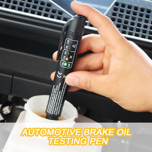 Mandark Car Brake Fluid Liquid Tester Pen, 5 LED Indicators Auto Brake Diagnostic Testing Tool for DOT 3 DOT 4 DOT 5.1 Brake Fluid, Automotive Oil Moisture Analyzer, Universal for Most Vehicles - size: 1 Pc