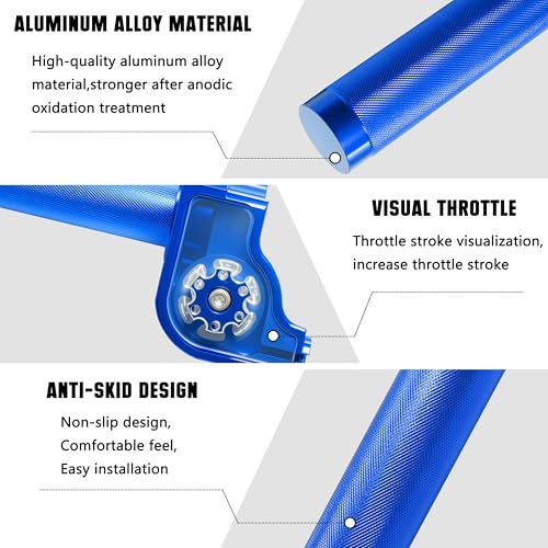 Motorcycle Throttle Grip 7/8" 22mm CNC Aluminum Quick Twister with Throttle Cable for KLX CR CRF EXC XR CRF50 CRF230 50 110 125 230 250 Dirt Pit Bike Motocross Motorbike Quad ATV - color: Blue