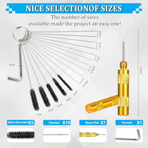 Carburetor Cleaning Kit, Torch Tip Stainless Steel Cleaner Set