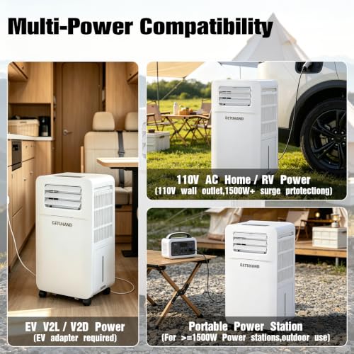 Portable Tent Air Conditioner for Camping 5200BTU 400W No Hot Air Discharge Drain-Free, for Tent Yacht/Truck/Bedroom/RVs
