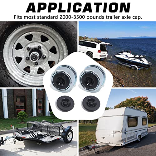 2pcs 1.98'' Trailer Hub Dust Caps for 2000 3500 lb Boat RV Trailer - color: 1.98'' Trailer Hub Caps 2pcs