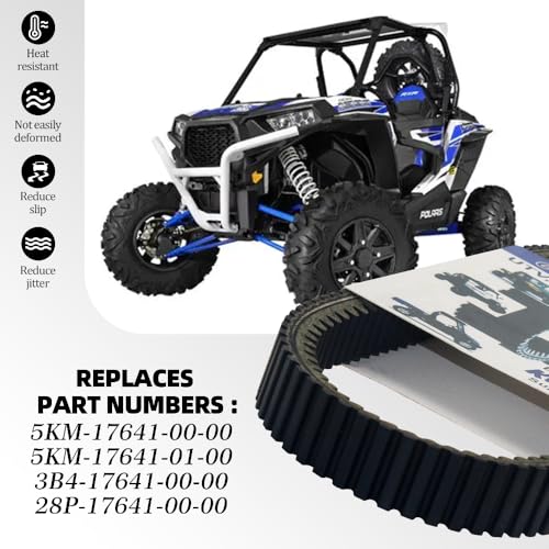 5KM-17641-00-00 Clutch Drive Belt Compatible with Yamaha Grizzly 550 660