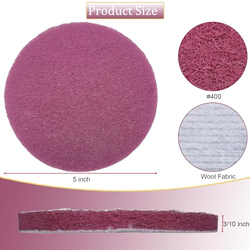 Tonmp 10 PCS 5 Inch 400 Grits Multipurpose Scrubber Scouring Pads Flocking Scuff Pads -Hoop and Loop Scuff Pads Conditioning Discs Polishing Pad for Furniture Automotive Cleaning, Rust Removal - style: 400 Grit