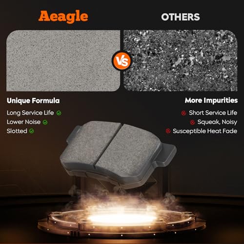 Front Ceramic & Rear Semi-Metallic Brake Pads Set for Honda CR-V 2007-2011, for Acura RDX 2010-2012, for Accord Crosstour FWD 8PCS