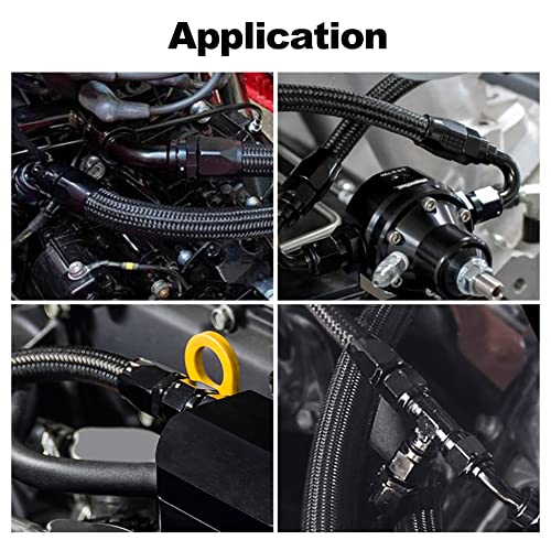 EVIL ENERGY 4AN Hose End Fitting 90 Degree Swivel for CPE Braided Hose Black - size: 4AN, style: 90 Degree