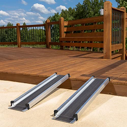 5.5' / 10' Portable Wheelchair Ramps, Telescoping, 600 lb, Silver Spring - size: 5.5 to 10 ft.