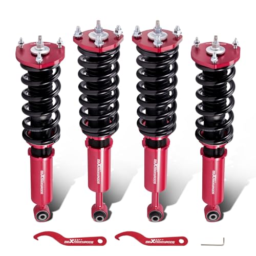 maXpeedingrods Coilovers for Lexus IS300 2000-2005, for Lexus IS200 1999-2005, 24 Levels Damper Adjustable Coilovers Suspension Kit, Height Adjustment Lowering Kit, Red