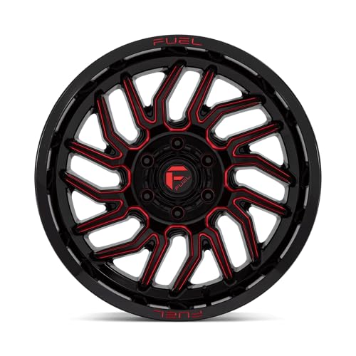 FUEL OFF-ROAD D808 HURRICANE 20X10, 6X5.5, 4.79, 18mm GLOSS BLACK MILLED RED TINT - D80820008447 - color: GLOSS BLACK MILLED RED TINT, size: 20X10, 6X5.5, 4.79, -18mm