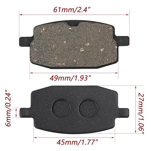 Mokuo Motorcycle Brake Pads in Metal Material Compatible with Chinese GY6 50cc 150cc Engine Scooter Mopeds Princess - style: Model B