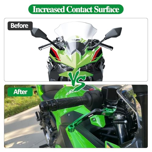 Brake Clutch Lever Set for NINJA650, Adjustable Levers(Black+Green) - color: Black+Green