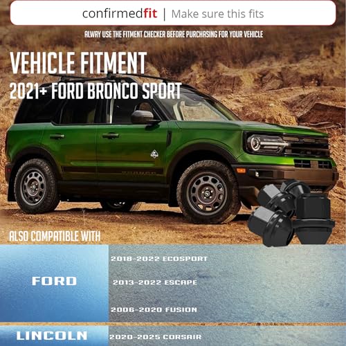 Wheel Accessories Parts 20 Pcs M12x1.5 12x1.5 Thread OEM Style Lug Nuts 1.25" 32mm Long Black 3/4" 19mm Hex Fits Ford Bronco Sport Escape Fusion | Lincoln Corsair CV6Z-1012-C | 611-303 - color: Black, style: Ford Escape Fusion
