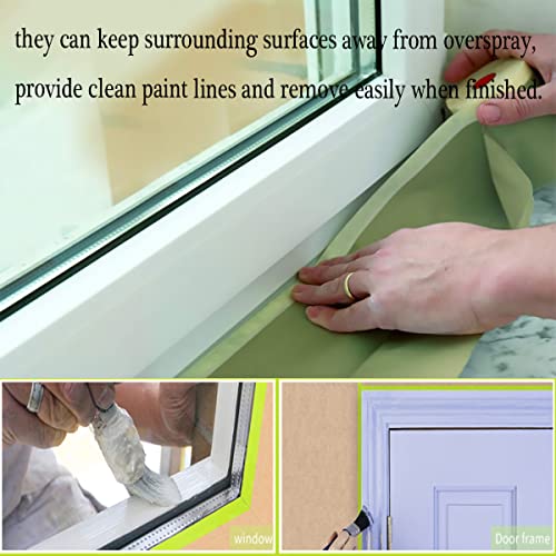xianshengle Pre-Taped Masking Paper for Painting Tape and Drape Painters Paper, Paint Adhesive Protective Paper Roll for Car and Furniture Protection (6)