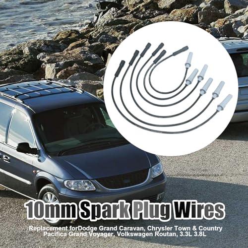 S6-58371 6Pcs Spark Plug Wire Set Ignition Spark Plug Wires Replacement for VW Routan Replacement for Dodge Caravan Replacement for Chrysler Voyager Pacifica
