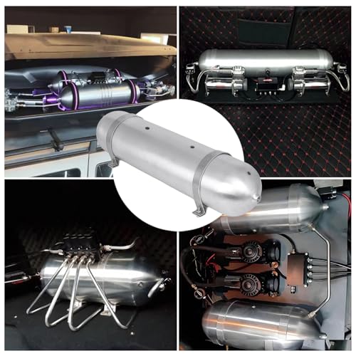 4.2 Gallon 7 Ports (1/4 NPT) Seamless Aluminum Air Tank for Air Ride Suspension Car Train Truck Horn Silver - color: Silver, size: 4-Gallon