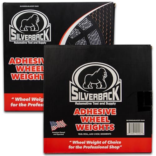 Silverback 1/4 oz Black Steel Adhesive Wheel Weights, 10 lb Roll - color: Black