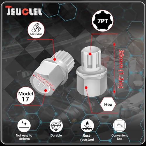 17/7PT Wheel Locking Nut Key for BMW, Anti-Theft Lug Nut Removal - size: 17/7Pt Key