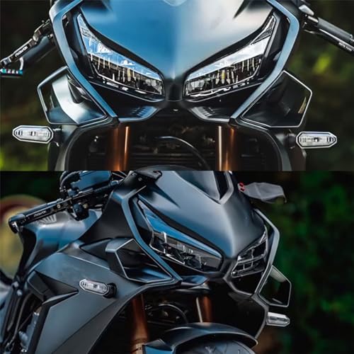 WOOGA Motorcycle Side Winglet,Motorcycle Side Spoiler Front Fairing Aerodynamic Winglets Air Deflector Wing Compatible with Ho&n&da CBR650R 2019-2023 Su&zu&ki GSX250R (Matte Black) - color: Matte Black