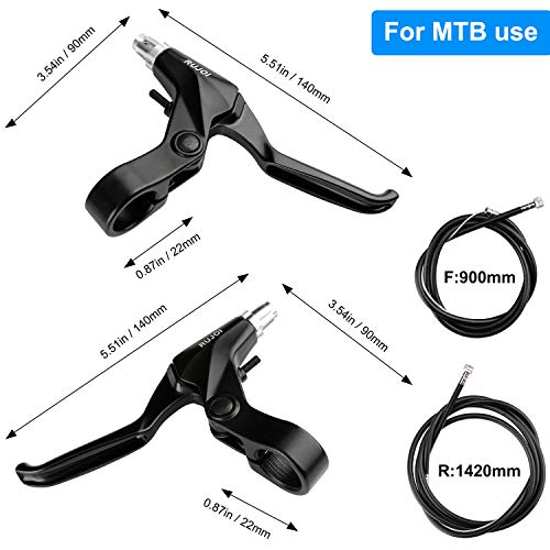Bike Disc Brake Kit, Aluminum Front and Rear Caliper, Full Aluminum Alloy Bicycle Brake Lever, 180mm Rotor, Mechanic Tool-Free Pad Adjuster for Road Bike, Mountain Bike - color: 180mm Disc brake kit