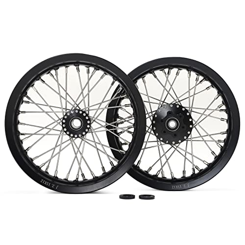 TOFR 12" Wheels Rims Hubs for SUR-RON Light Bee X LBX for Segway X160 X260 - color: Black, size: 12" 12" Front Rear