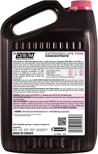 Recochem OEM 86-174POEM 핑크 프리미엄 부동액 농축액 수명 연장 핑크, 3.8L(1갤런), 1팩, 브라운 - color: 핑크, style: 농축액
