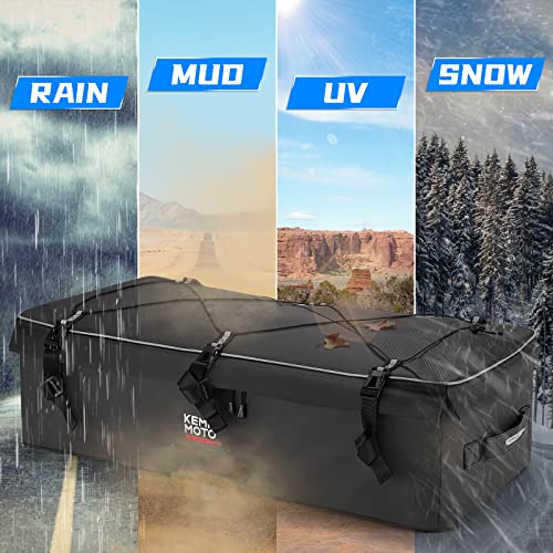 KEMIMOTO ATV Gear Bag for Front Rear Rack, 73L Storage Bag with 12L Cooler - color: Black