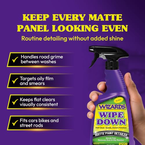 Wizards Wipe Down Matte Paint Detailer Cleaner - 22 oz Spray - size: 22 oz.