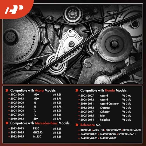 A-Premium Serpentine Belt 6-Rib 84.06 In Compatible with Honda