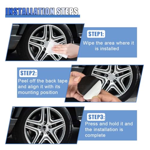 4PCS Skull Car Wheel Hub Center Cap Sticker, 2.2 Inch/56MM (Black) - color: Black