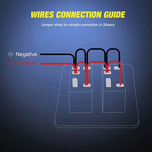 Nilight 2 Gang Rocker Switch Panel SPST On Off Toggle Laser Pattern Red - color: Red, size: 2 Gang