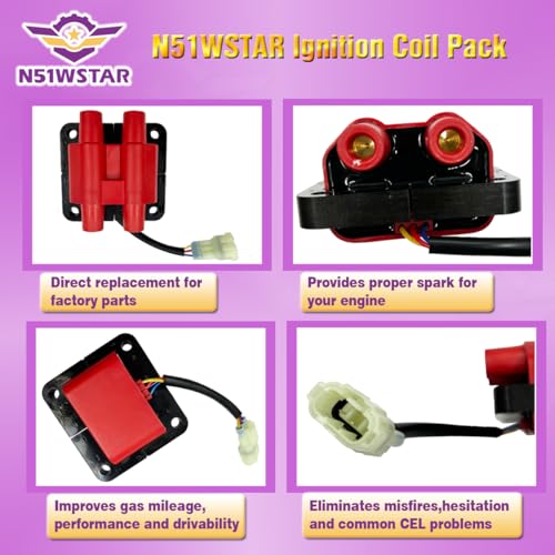 Performance JDM Ignition Coil Pack Set Of 1 Compatible With Subaru Forester Impreza Legacy 2.2 2.5 H4 Replacement For 22433-AA240 22433-AA370 UF159