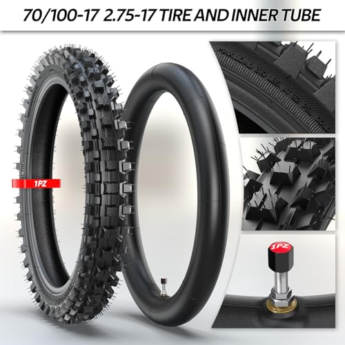 1PZ 70/100-17 2.75-17 Tire and Inner Tube for KLX125 KLX140 KX85 TTR125