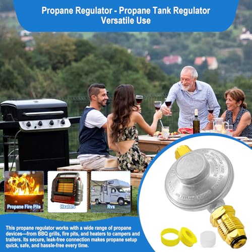 F276136 Propane Regulator–Low Pressure Propane Tank Regulator with POL & 3/8" Female Pipe Thread, Leak-Free Connection for BBQ Grills,Fire Pits,Heaters,RVs,Campers or Low Pressure Equipment. - size: F276136 Propane Regulator