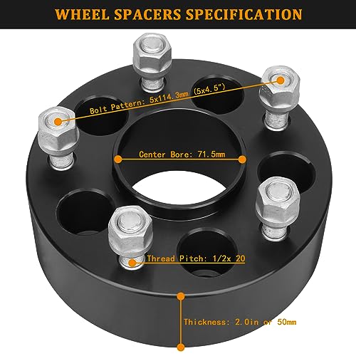 BRTEC 2inch Wheel Spacers 5x4.5 for 1984-2013 Jeep Grand Cherokee - color: 2inch-4pcs-B