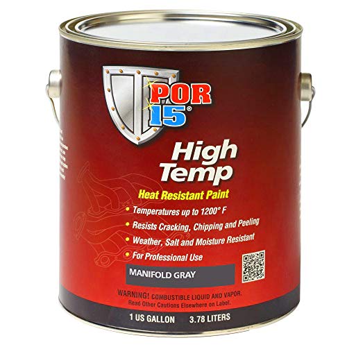 POR-15 High Temperature Paint - Manifold Gray - 1 gl. - High Heat Resistant Paint - Withstands Temperatures Of 1200°F | Weather & Moisture Resistant - color: Gray, size: 128 Fl Oz (Pack of 1)
