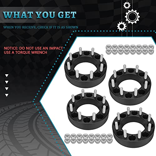 IRONTEK 2in Wheel Spacers 8x170mm (125mm Hub Bore, 14x1.5 Studs) Compatible for Ford 03-05 for Excursion/ 03-22 F250 Super Duty/ 03-22 F350 Super Duty 50mm 8x170mm Hub Spacers 8 Lugs - color: 8x6.63 inch-4PCS