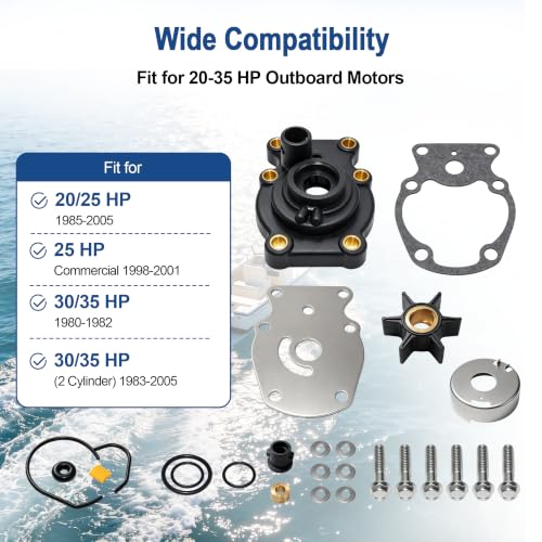 MARKGOO Water Pump Repair Kit 393630 for Johnson Evinrude 20-35 HP Outboard - color: 393630 fits 20 25 30 35HP