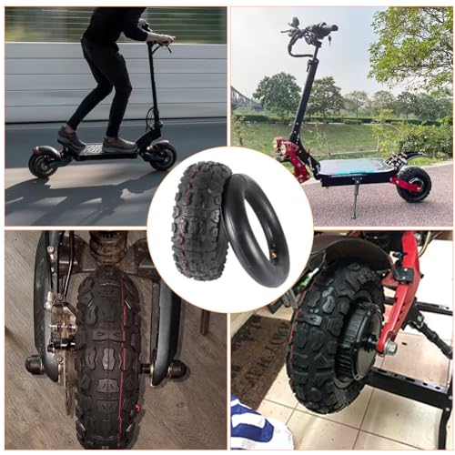 Electric Scooter Tire 10x3.0 Off Road Tire Set 80/65-6 255x80 10 inch Replacement for 6" Rim Road Tyre Non-Slip Surface for Kugoo M4 Pro Kirin M4 / M3 Scooter E-Bike ATV Dirt Bike 10x3.0