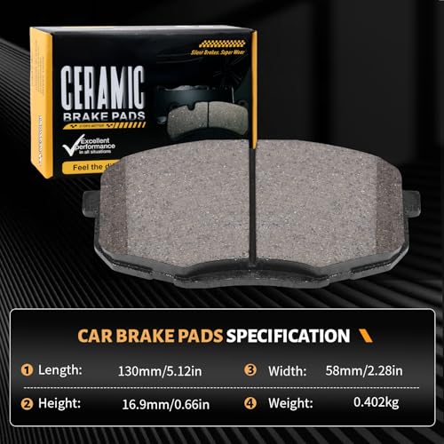 Front Brake Pads D1397 w/Hardware Replacement For Hyundai Elantra 2009 Touring, Elantra 2010-2012 Touring GLS/SE, For Kia Forte 2010-2013, Forte Koup 2010-2013 Ceramic Brake Pads - style: HZ1397