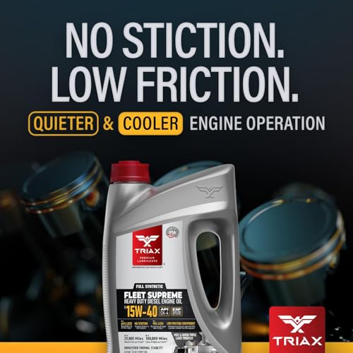 Triax Fleet Supreme 15W-40 API CK-4 Full Synthetic Heavy Duty Diesel Engine Oil | Moly Boron Friction Modified | Extended Drain (1 Gallon) (Pack of 3) - size: 1 Gallon (Pack of 3)