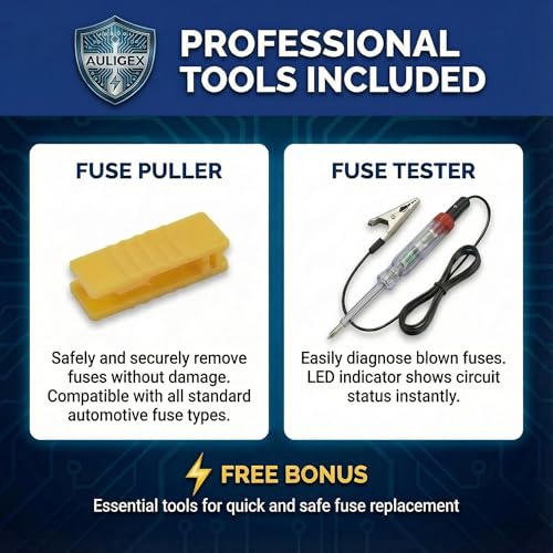 Automotive Fuses Assortment Kit with Tester, 300 Pcs RV Truck JCase