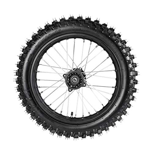 TDPRO Rear 90/100-16 Wheel Tire and 1.85 x 16 Rim Inner Tube with 15mm Bearing Assembly for Pit Pro Trail Dirt Bike - size: Rear 16in