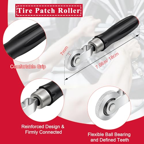 2Pcs Tire Repair Patch Tools, Strong Tire Patch Roller Kit/Repair Buffing Wheel for Air Buffer, Grinding