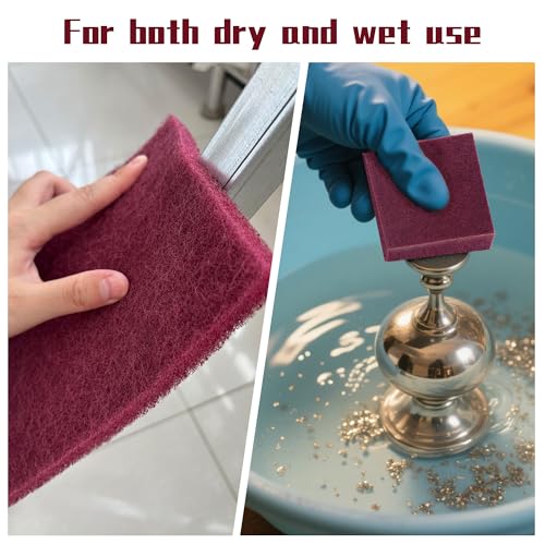 Premium 6" x 9" Scuff Pads 10 Pack, 5 Each Maroon General Purpose & 5 Each Gray Ultra Fine - Scuffing, Scouring, Sanding, Paint Primer Prep Adhesion Scratch - Surface Preparation Automotive Autobody
