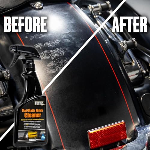 FLITZ Flat Matte Finish Cleaner - 8oz Bottle of USA-Made Vinyl Wrap Spray to Easily Remove Grease, Wax, Dust, & More - Quick Drying Matte Paint Cleaner - Ideal for Cars, Motorcycles - size: 8 Fl Oz (Pack of 1)